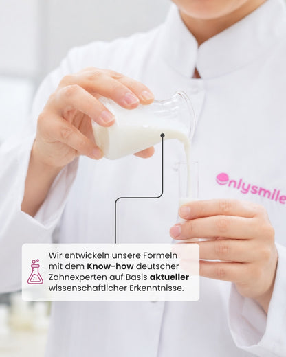 Desenvolvimento das fórmulas de branqueamento OnlySmile com know-how alemão de especialistas dentários em laboratório